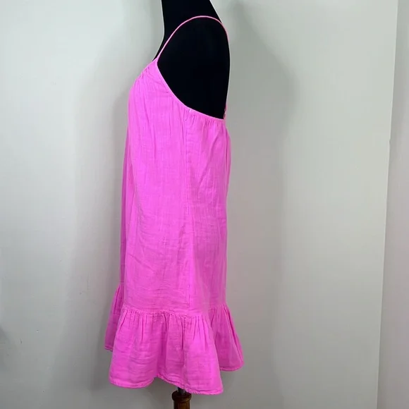 VINEYARD VINES Pink Neon Confetti Strappy Cross Back Coverup Dress XXS - Picture 4 of 7
